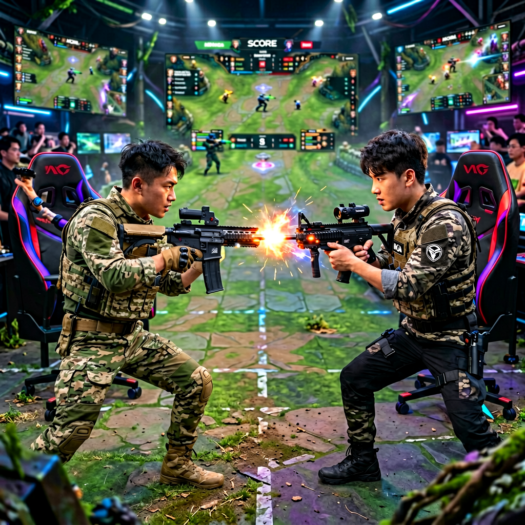 战术射击类电竞项目，展示竞技对抗场景
